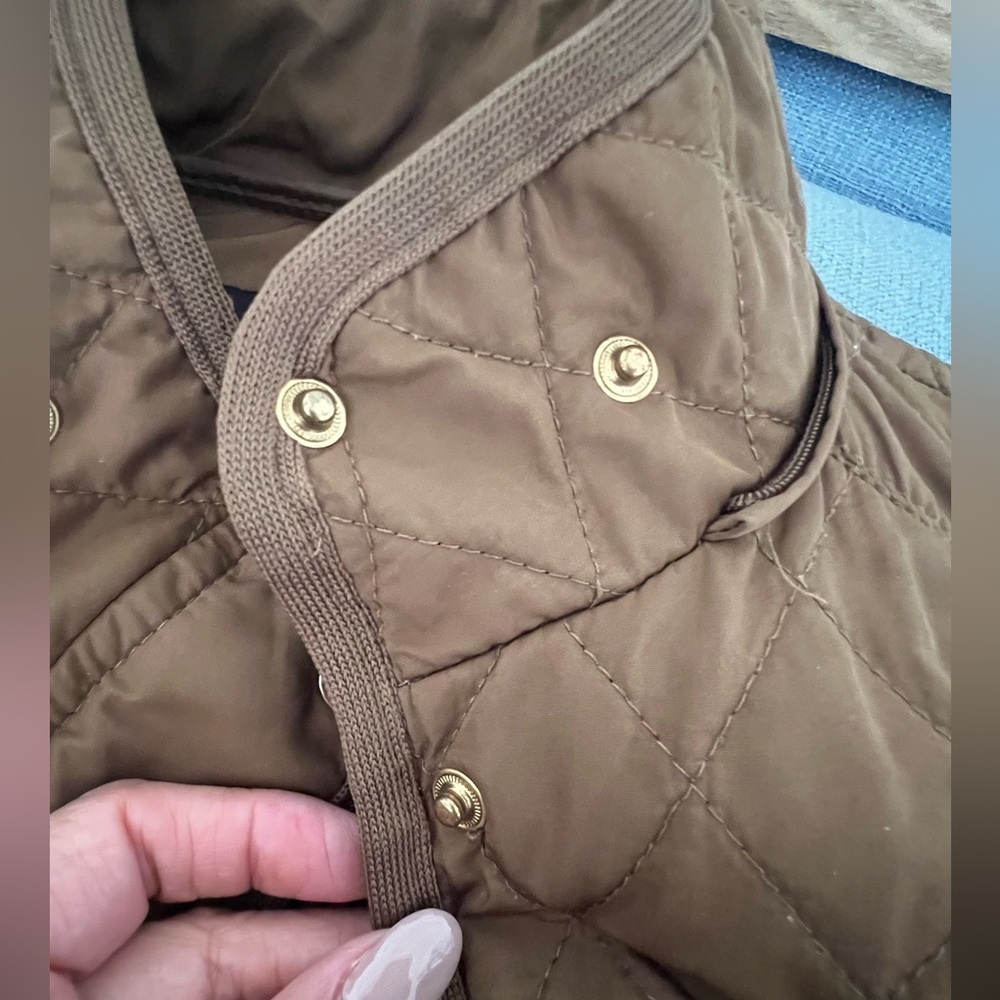 Zara Basic Light Brown Outdoor Quilted Jacket - size M - Picture 10 of 12